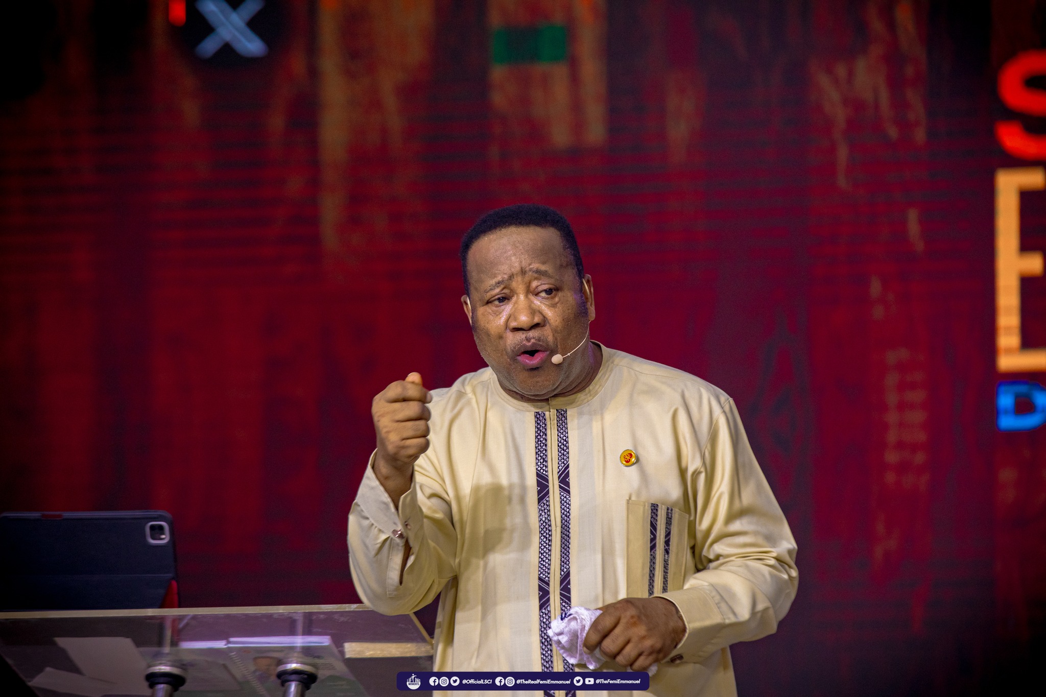Pastor Femi Emmanuel preaching with power and conviction